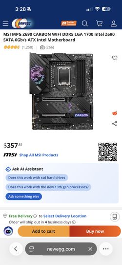 msi z690 zero carbon wifi motherboard