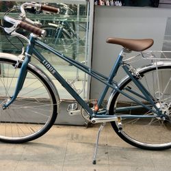 Linus Mixte Classic European Style City Bike Bicycle Double Top Tube Frame Design Silver Fenders Wooly Rims Casual Commuting Personal Transport