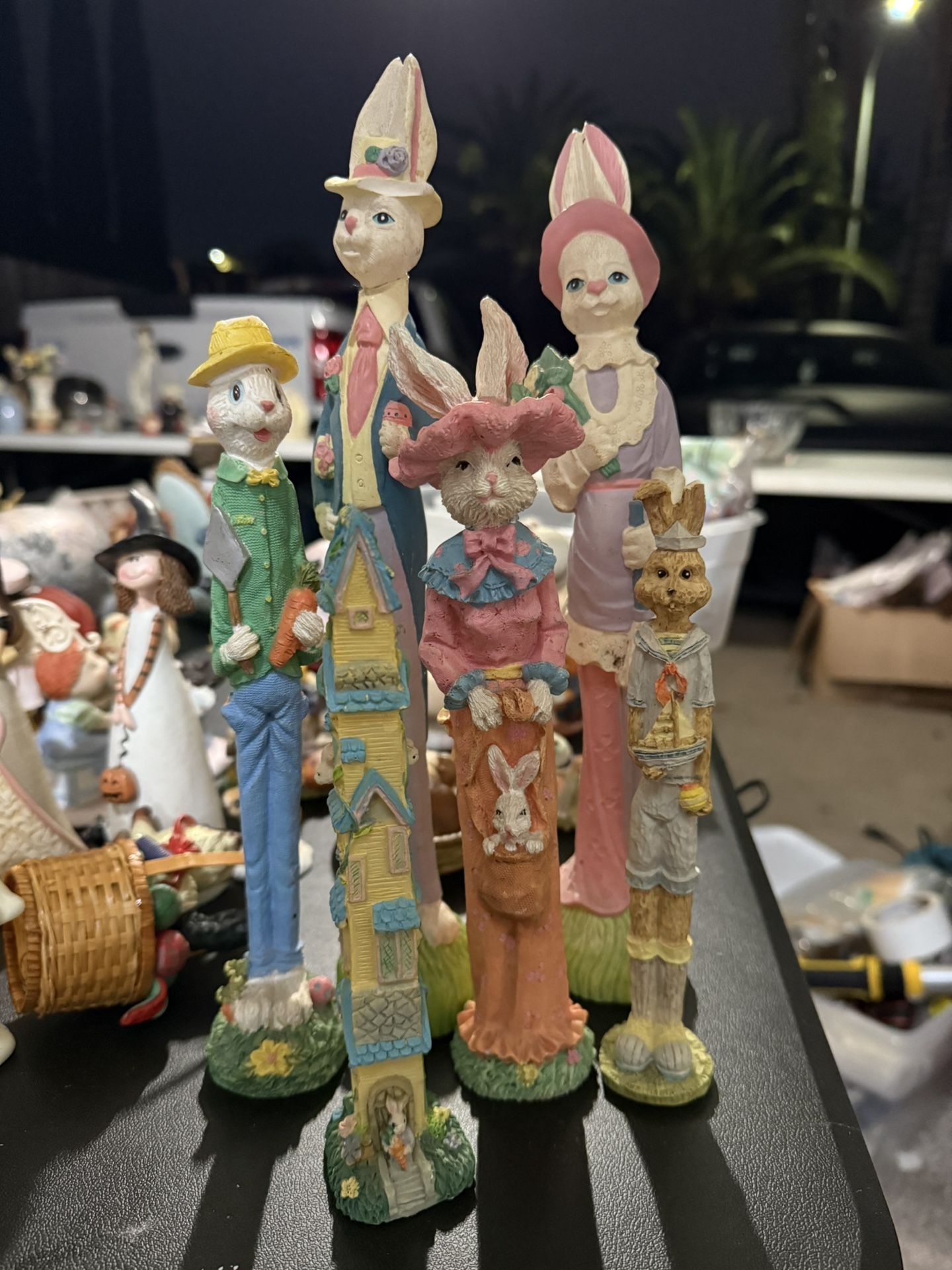 Tall Easter Bunny Decor Set