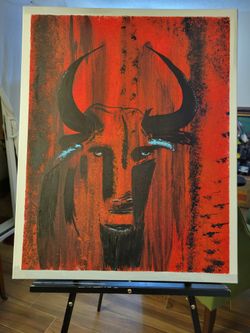 Spanish black bull "Osbourne"
Abstract Bull Painting