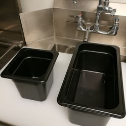 Black Plastic Container Storage Bin