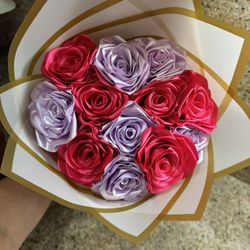 12 Flower Ribbon 🎀 Bouquet Available For Pick Up