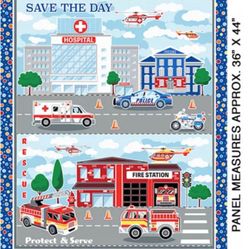 Save the Day Panel 100% Cotton by Kanvas Studio Enhanced with Glow in the Dark