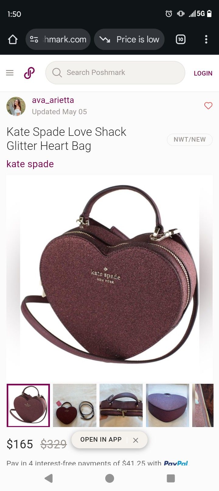 Kate Spade Glitter Heart Purse Never Used