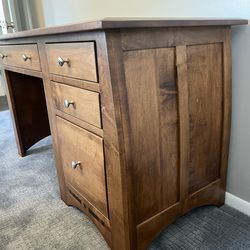Solid Wood Mission / Craftsman Style Desk – Heavy, Excellent Condition