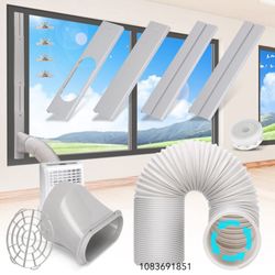 Portable AC Window Vent Kit with 5.9" Portable Air Conditioner Exhaust Hose