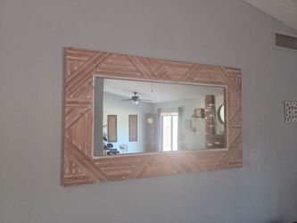 Tehama Mirror geometric weathered wood planks 5ft x 3ft