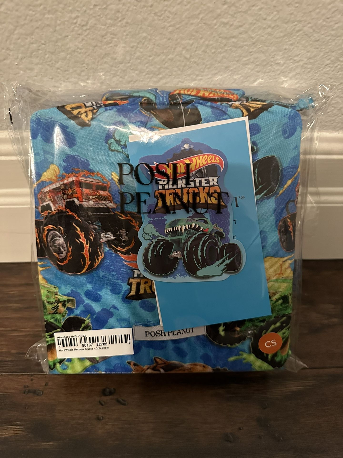 Posh peanut hot Wheels Monster Trucks CRIB SHEET