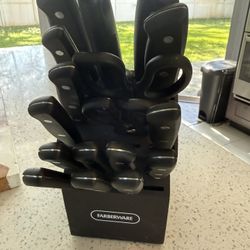 Faberware 17-Piece Steel Knife Block And Kitchen Tool Set