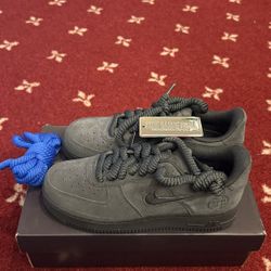 unreleased EYBL x Nike Air Force 1 Low "Triple Black" suede