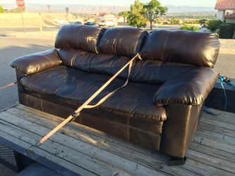 Brown leather couch $25 obo