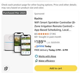 Rachio WiFi 8 Zone Sprinkler irrigation System