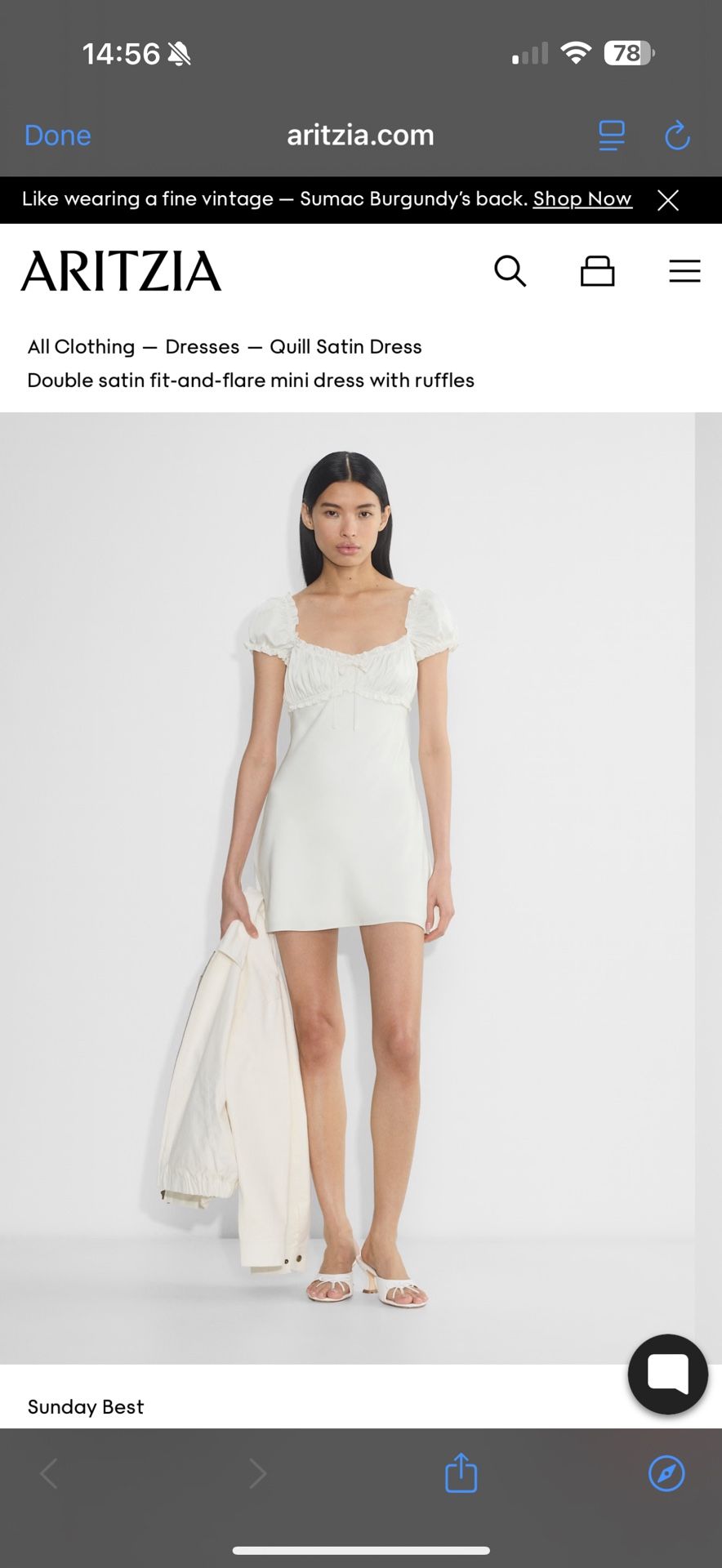 Aritzia Satin Dress