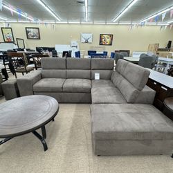 Acoose Sofa Sectional W/sleeper And Ottoman 