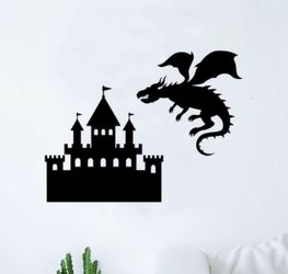 PRE MADE Wall Decal Home Decor Castle Dragon