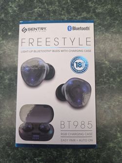 Sentry Freestyle Light-up Bluetooth Buds with Charging Case NEW
