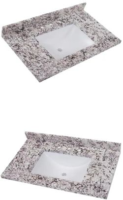 31 in. W x 22 in. D Cultured Marble White Rectangular Single Sink Vanity Top in Bianco Antico