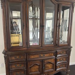 Wooden China Cabinet And Wall Carbinet