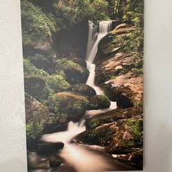 Waterfall Through the Mountains Canvas