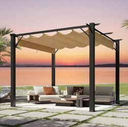Outdoor Pergola with Retractable Canopy
