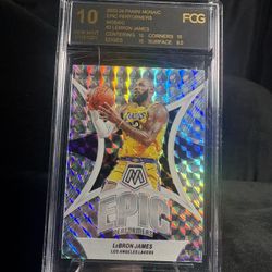 2023-24 Panini Mosaic Epic Performers LeBron James #2 FCG 10 Lakers Basketball …