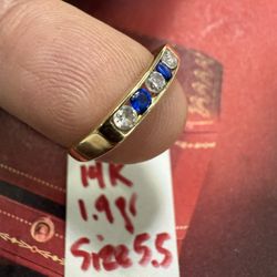 14K Solid Gold Wedding Ring 1.9Gr Size 5.5