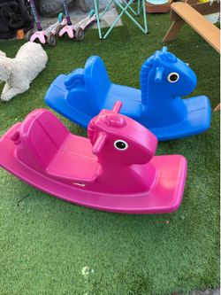 Little Tikes rocking horse pink & blue