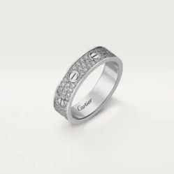 Cartier Love Wedding Band – White Gold Diamond – Size 52 – With Receipt