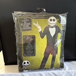 Disney Jack Skellington Nightmare Before Christmas 5 piece Adult Costume