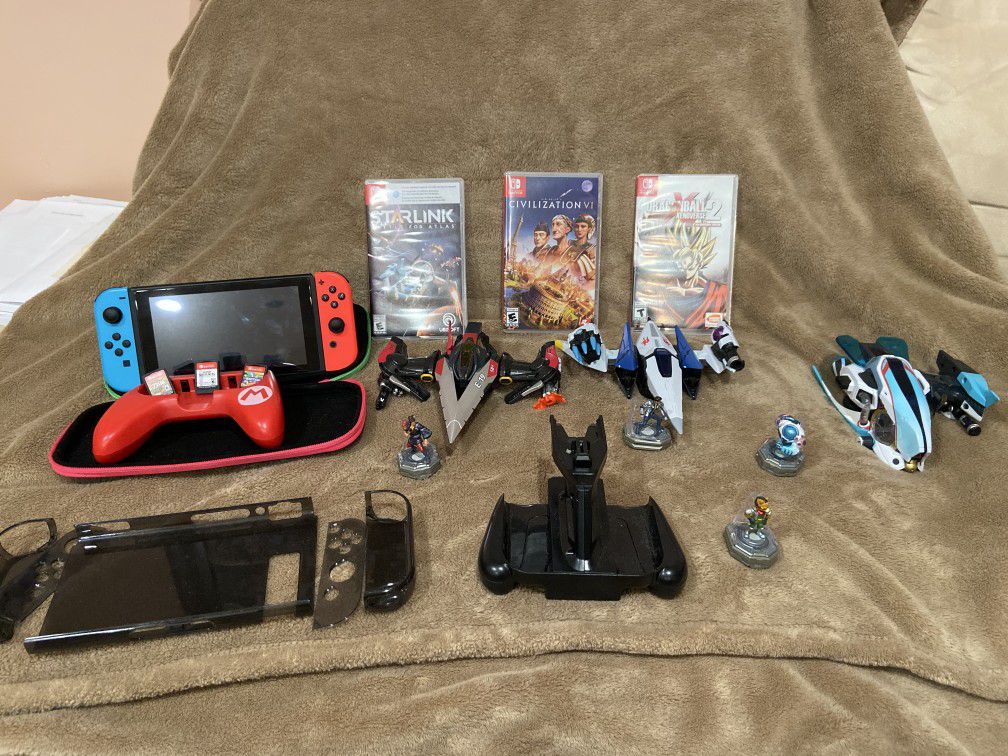 Nintendo switch red/blue version bundle games and more
