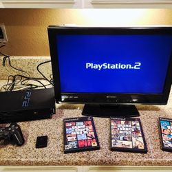 Original PLAYSTATION 2 /with the 3 Grand Theft Auto Games 