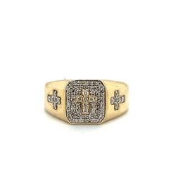 10kt Gold Diamond Cross Ring .4ctw Size 10 5.60grams 165238 4