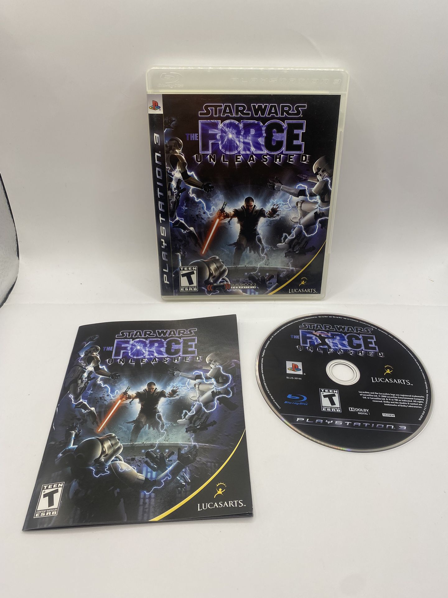  Star Wars: The Force Unleashed (Sony PlayStation 3, PS3 2008) Disc & Manual CIB