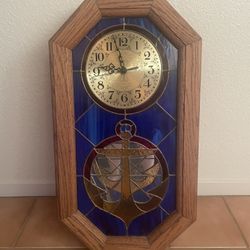 Handmade Stained Glass Pendulum Clock