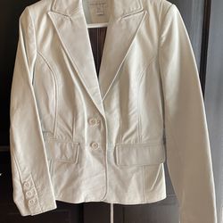 White Leather Jacket Women’s Small NWT