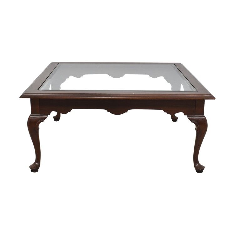 ETHAN ALLEN SQUARE CHERRY COFFEE TABLE