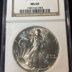 1993 American silver Eagle.999 ms69