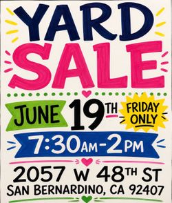 Yard Sale Friday only