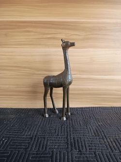 Vintage Metal Giraffe Figurine Sculpture