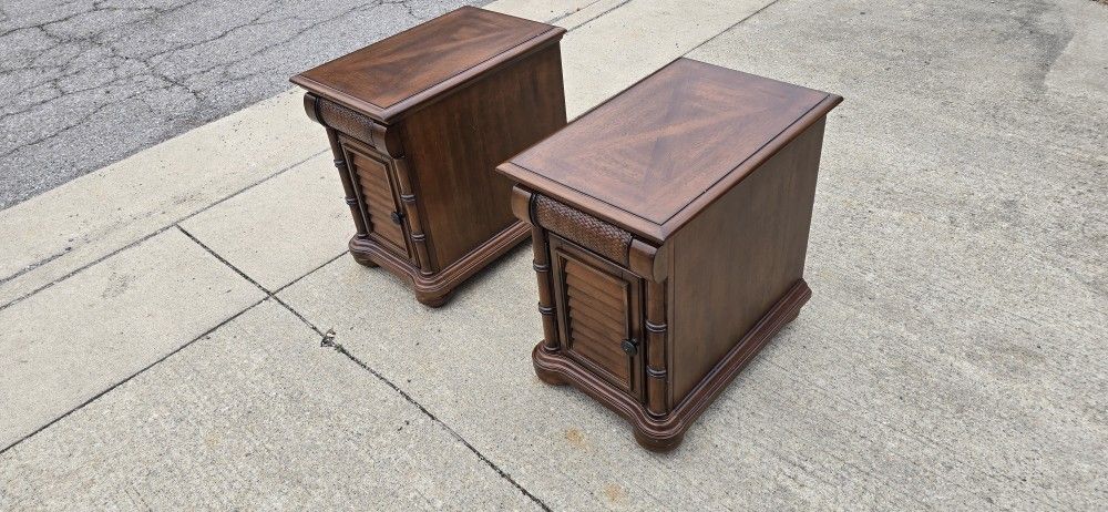 Cindy Crawford "Key West" Faux Bamboo Nightstands