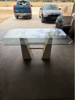 Glass dining table