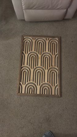 Framed Wood Arch Pattern Wall Art