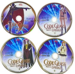 Code Geass Lelouch of the Rebellion Bandai 4 Disc DVD Set Volumes 1 2 3 4 Anime