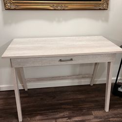 Light Gray Wood Writing Desk with Drawer