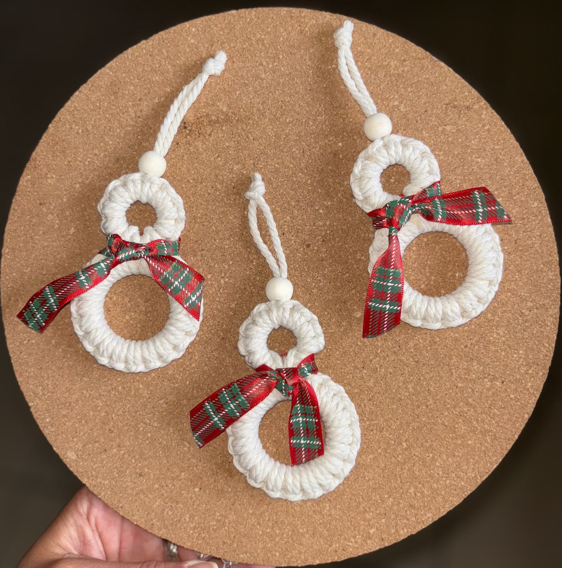 Macrame Snowman Ornaments