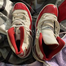 Red Jordan 11, Size 1.5 For Kids