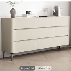 Modern Beige 9-Drawer Dresser – Like New, Fully Assembled (63” Wide)