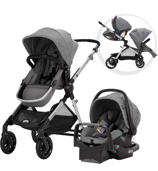 DOUBLE STROLLER Evenflo Pivot Xpand Modular Travel System with SafeMax Infant Car Seat Travel systems
