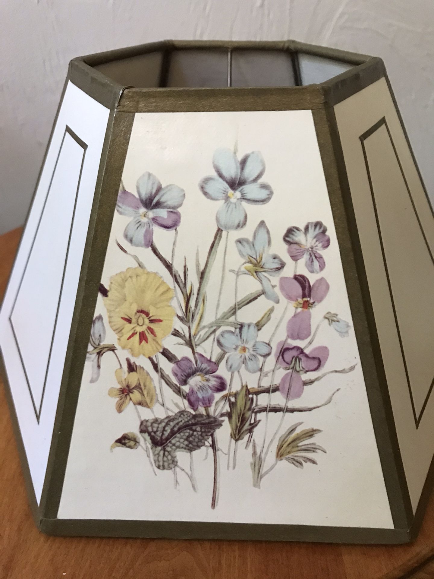 Pair of floral lamp shades by J L Prevost
