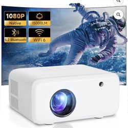 Projector with WiFi and Bluetooth,1080P Outdoor Movie Projector, 250" Display Smart Home Theater 